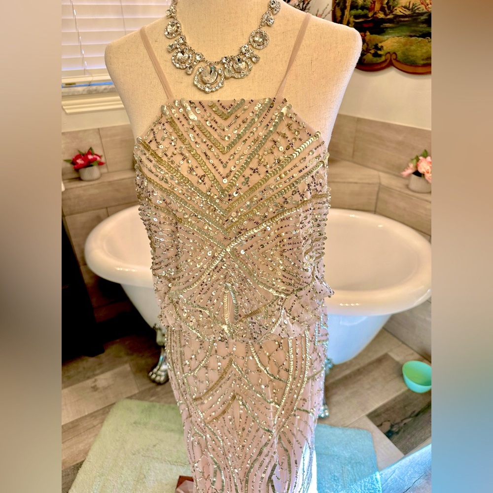 NWT Adrianna Papell Gorgeous Dusty Pink wedding cocktail party classic Dress - Picture 3 of 10